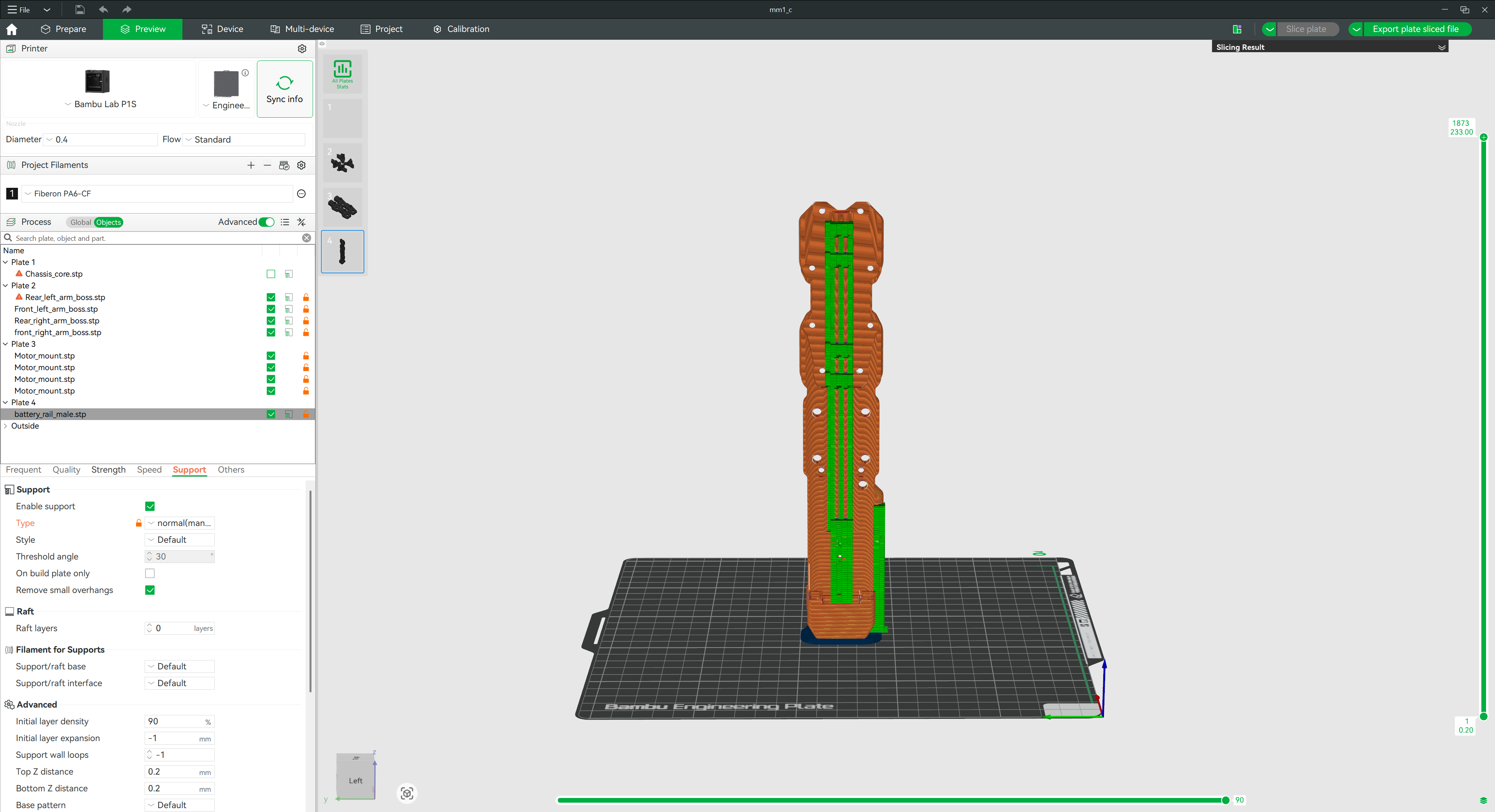 Battery Rail Male 3MF Preview
